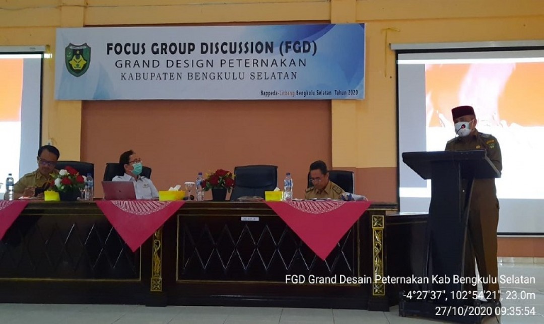 Foto : Bappeda Litbang Menyelenggarakan FGD Grand Desain Pengembangan Peternakan Kabupaten Bengkulu Selatan.