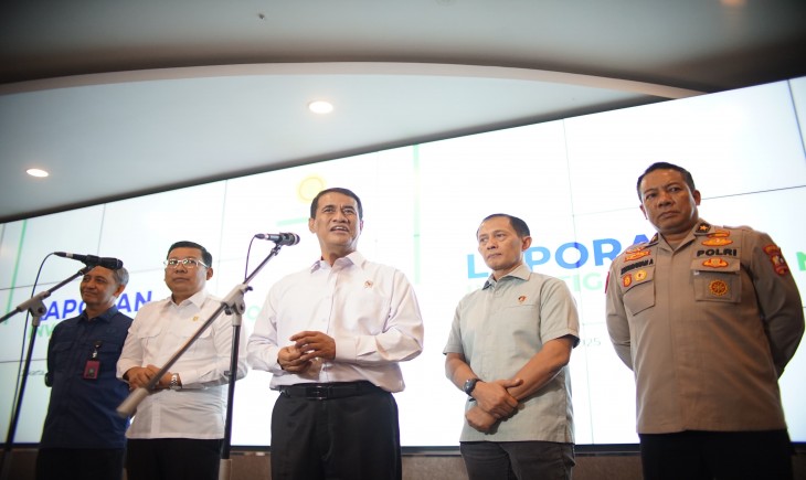 Mentan Amran dalam konferensi pers di Kantor Kementan, Kamis (26/6). (Foto: dok. Kementan)