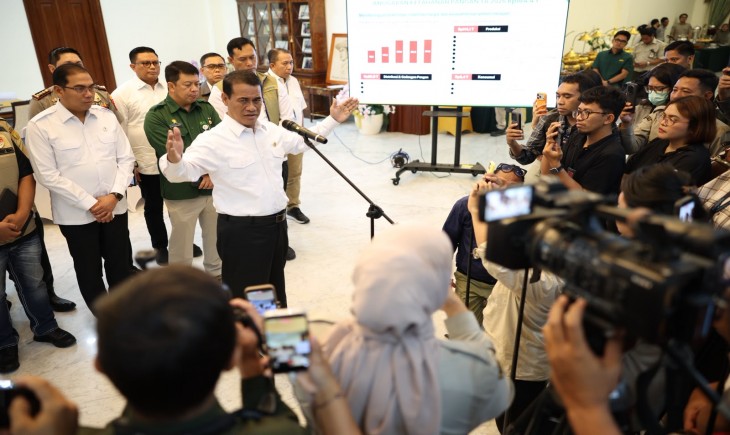 Mentan Andi Amran dalam konferensi pers di Jakarta, Kamis (29/10/2026).