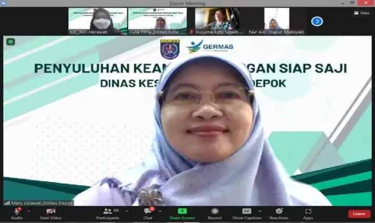 Seminar secara online tentang penyuluhan keamanan pangan. (Foto : Diskominfo Kota Depok)