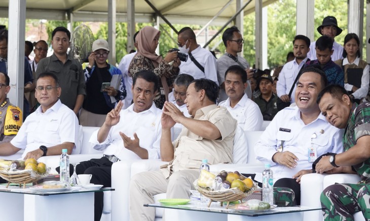 Menhan, Prabowo Subianto mengapresiasi langkah dan kinerja Mentan, Andi Amran Sulaiman. (Foto: Dok. Kementan)
