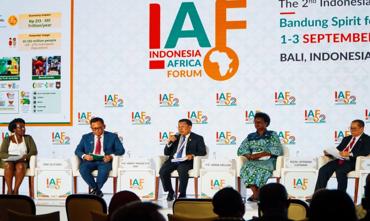 Kepala Badan Pangan Nasional/National Food Agency (NFA) Arief Prasetyo Adi dalam Diskusi Panel di Indonesia-Africa Forum 2024 pada Selasa (3/9/2024) di Nusa Dua, Bali. (Dok. Kementan)