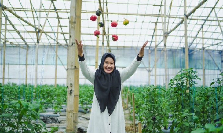 Foto : Ghosiyatul Wakhidah (36), Petani Paprika dari Kecamatan Tutur.