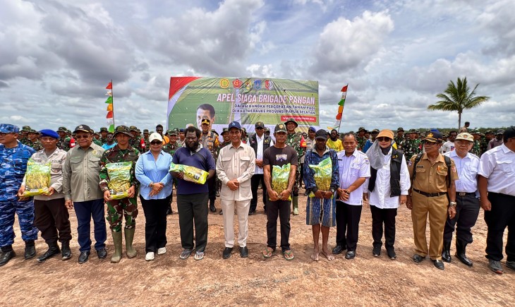 Mentan Amran saat memimpin Apel Pasukan Batalyon Swasembada Pangan Wanam, Minggu (24/11/2024). (Foto: Dok. Kementan)