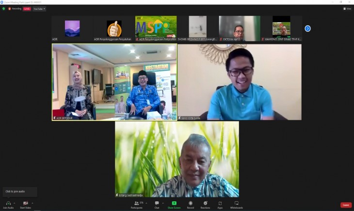 Foto : Acara Mentan Sapa Petani dan Penyuluh Pertanian (MSPP), Jumat (20/05/22) Secara Virtual dari AOR BPPSDMP .
