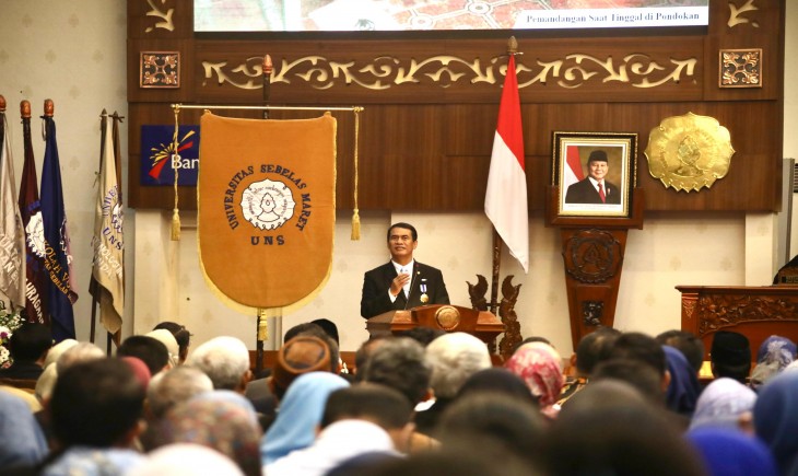 Menteri Pertanian Republik Indonesia, Andi Amran Sulaiman, dalam acara Dies Natalis ke-49 UNS, Selasa (11/3/2025). (Foto: Dok. Kementan)