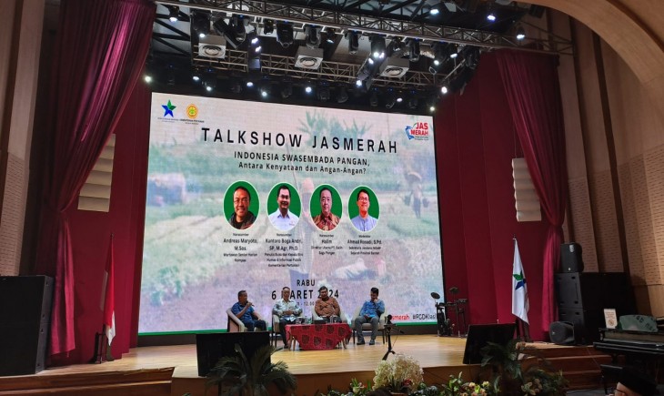 Talkshow Jasmerah yang diadakan Perpusnas RI bekerjasama dengan Kementan di Gedung Perpusnas Jakarta,Rabu, 6 Maret 2024.