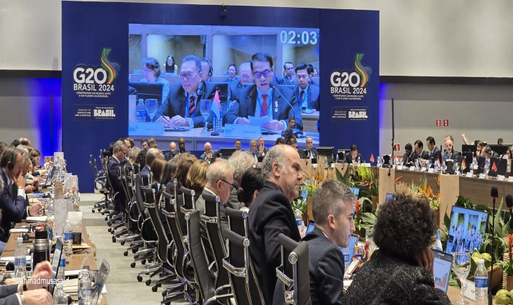 Mentan Amran pada Pertemuan Menteri-Menteri Pertanian (Agriculture Minister Meeting) G20 di Chapada dos Guimaraes, Brasil, Kamis (12/09/2024). (Foto: Dok. Kementan)