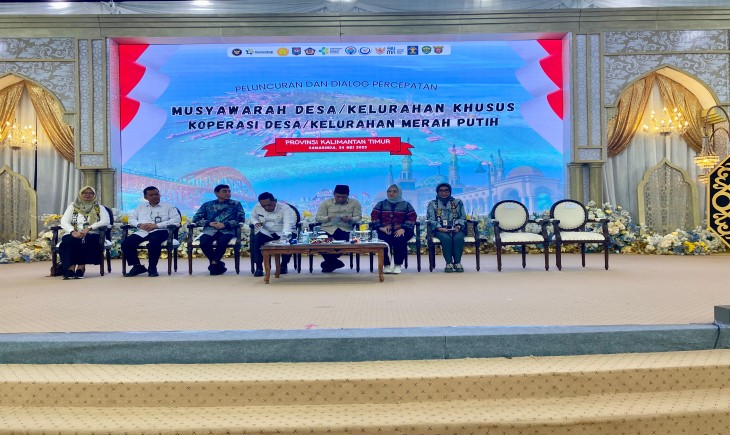 Rapat Koordinasi Percepatan Pembentukan dan Pengembangan Koperasi Desa/Kelurahan Merah Putih (KMP) pada Sabtu 24 Mei 2025 di Pendopo Odah Etam Rumah Jabatan Gubernur Kalimantan Timur. (Dok. Kementan)