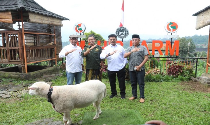 Foto : Mentan SYL saat meninjau budidaya domba di Mahir Farm, Cijeruk, Bogor, Jawa Barat.