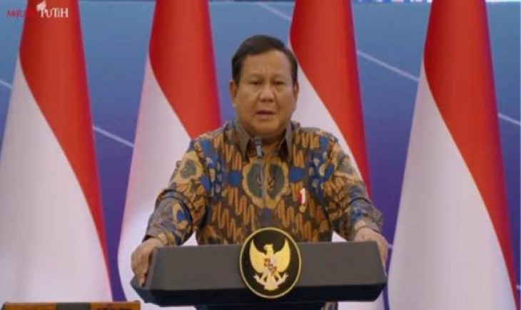 Presiden Prabowo Subianto dalam acara Sarasehan Ekonomi yang bertajuk "Memperkuat Daya Tahan Ekonomi Indonesia di Tengah Gelombang Tarif Perdagangan," yang digelar di Jakarta, Selasa (7/4/2025). (Foto : tangkapan layar)