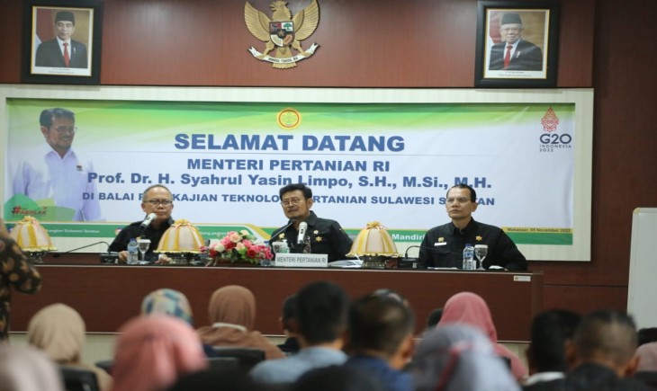 Foto : Mentan SYL Melakukan Kunjungan ke Balai Pengkajian Teknologi Pertanian (BPTP) Sulawesi Selatan.