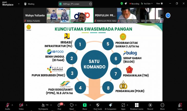 Program LTT Kementan Meningkatkan Ketahanan Pangan Nasional. (Foto: dok. Kementan)