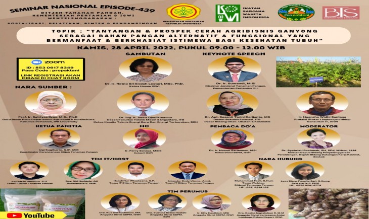 Foto : Webinar BTS Propaktani, yang Merupakan Kerjasama Ditjen Tanaman Pangan dan ISWI.