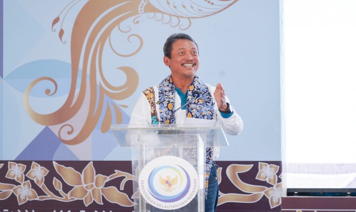 Menteri Kelautan dan Perikanan, Sakti Wahyu Trenggono memberi pemaparan. (KKP)