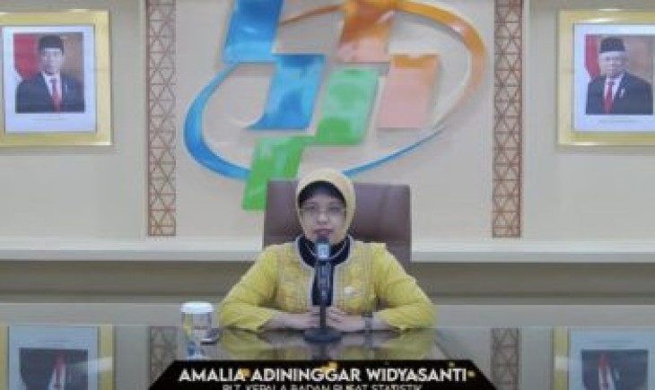 Plt. Kepala BPS, Amalia Adininggar Widyasanti dalam berita resmi statistik, Senin, 1 April 2024. (Foto: Dok. Badan Pusat Statistik)