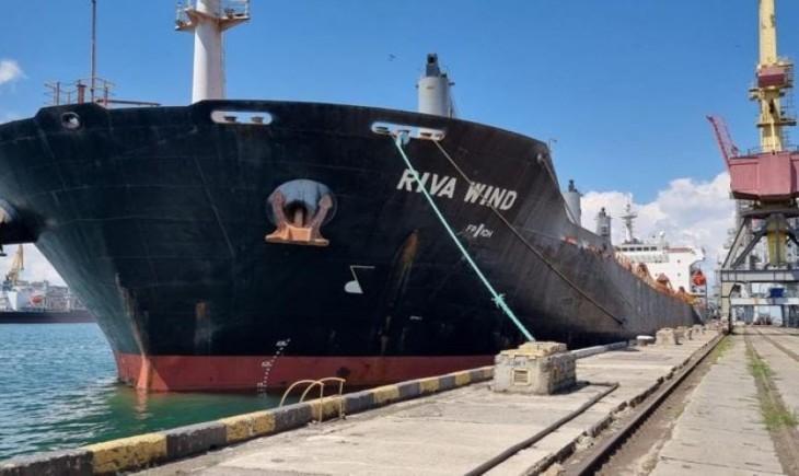 Pengiriman komersial pertama M/V Riva Wind dari Ukraina yang membawa 50.000 ton ton gandum pesanan. (Dokumentasi Kedubes Ukraina)