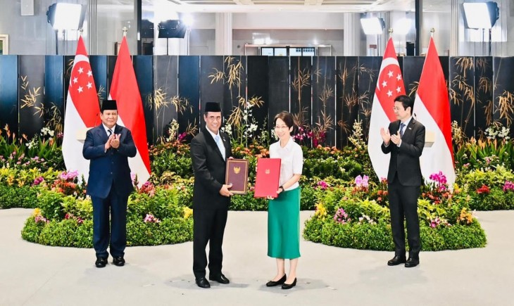 Mentan Amran Tandatangani MoU Kerjasama Keamanan Pangan dan Teknologi Pertanian dengan Singapura. (Foto: dok. Kementan)