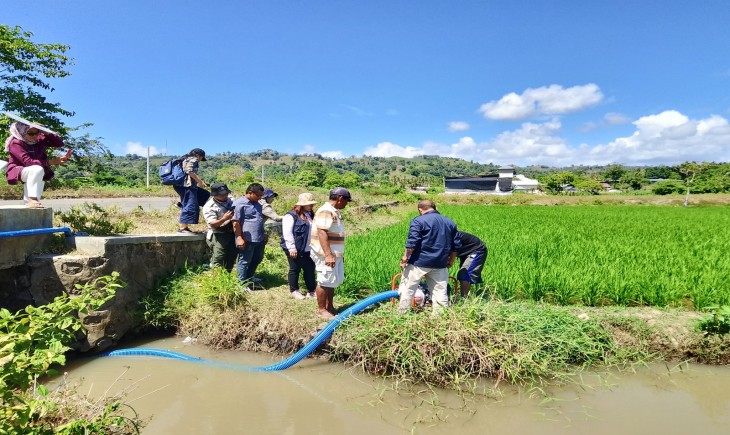 Foto : Kementan melalui Pusat Pendidkan Pertanian (Pusdiktan) bersama Pemda Gorontalo Utara melakukan uji coba pompanisasi di desa Pontolo dan Alata Karya, Kab Gorontalo. Kamis 01/08/24.