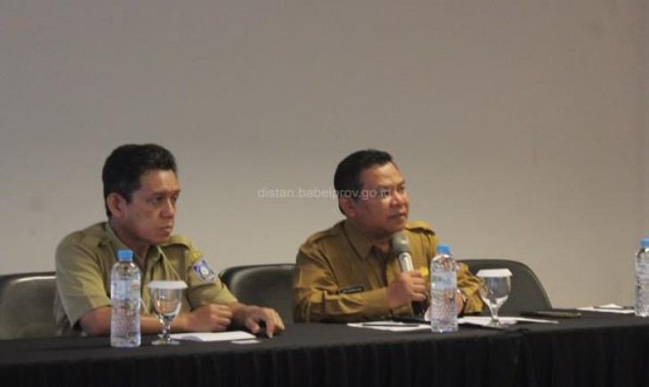 Kepala Dinas Pertanian dan Ketahanan Pangan Babel, Edi Romdhoni menyampaikan materi. (Pemprov Babel)