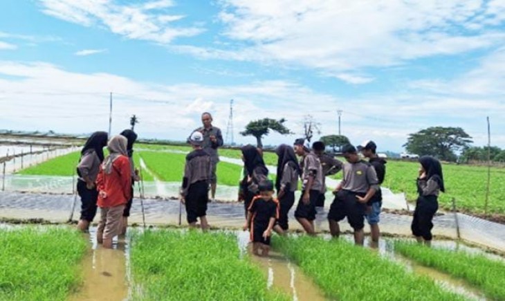 Kegiatan mahasiswa dan pelajar di Desa Kiarasari, Kecamatan Compreng, Kabupaten Subang (IPB)