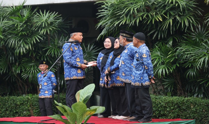 Wamentan Saleh saat memberikan amanat dalam upacara peringatan Hari Sumpah Pemuda 2026 di lingkungan Kementerian Pertanian.