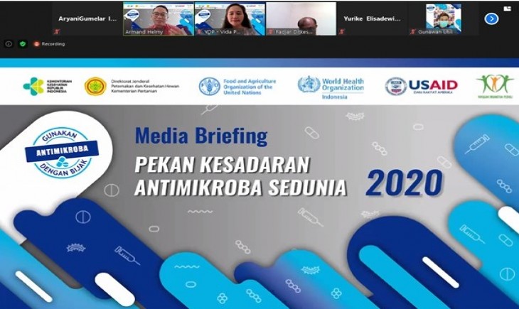 Foto : Pekan Kesadaran Antimikroba Sedunia 2020 yang digelar Secara Virtual.