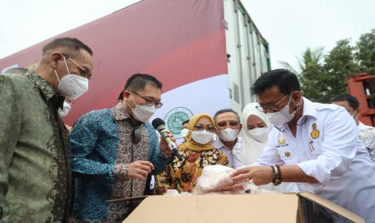 Foto : Mentan SYL Melepas Ekspor Perdana Produk Unggas ke Singapura.