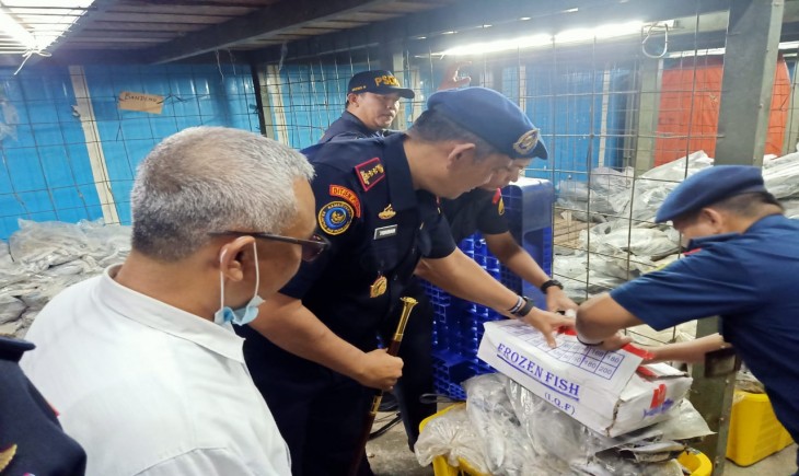 Petugas menemukan ikan beku impor yang bermasalah di Palembang (kkp.go.id)