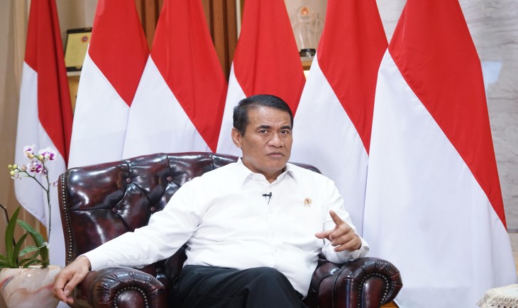 Menteri Pertanian RI, Andi Amran Sulaiman di Kantor Pusat Kementan, Rabu (23/10/2024).