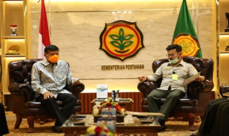 Foto : Djoko Widardjo saat Menemui Mentan  Syahrul Yasin Limpo di Kantor  Kementan.